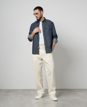 Canali Yellow pants with linen PT0118791694