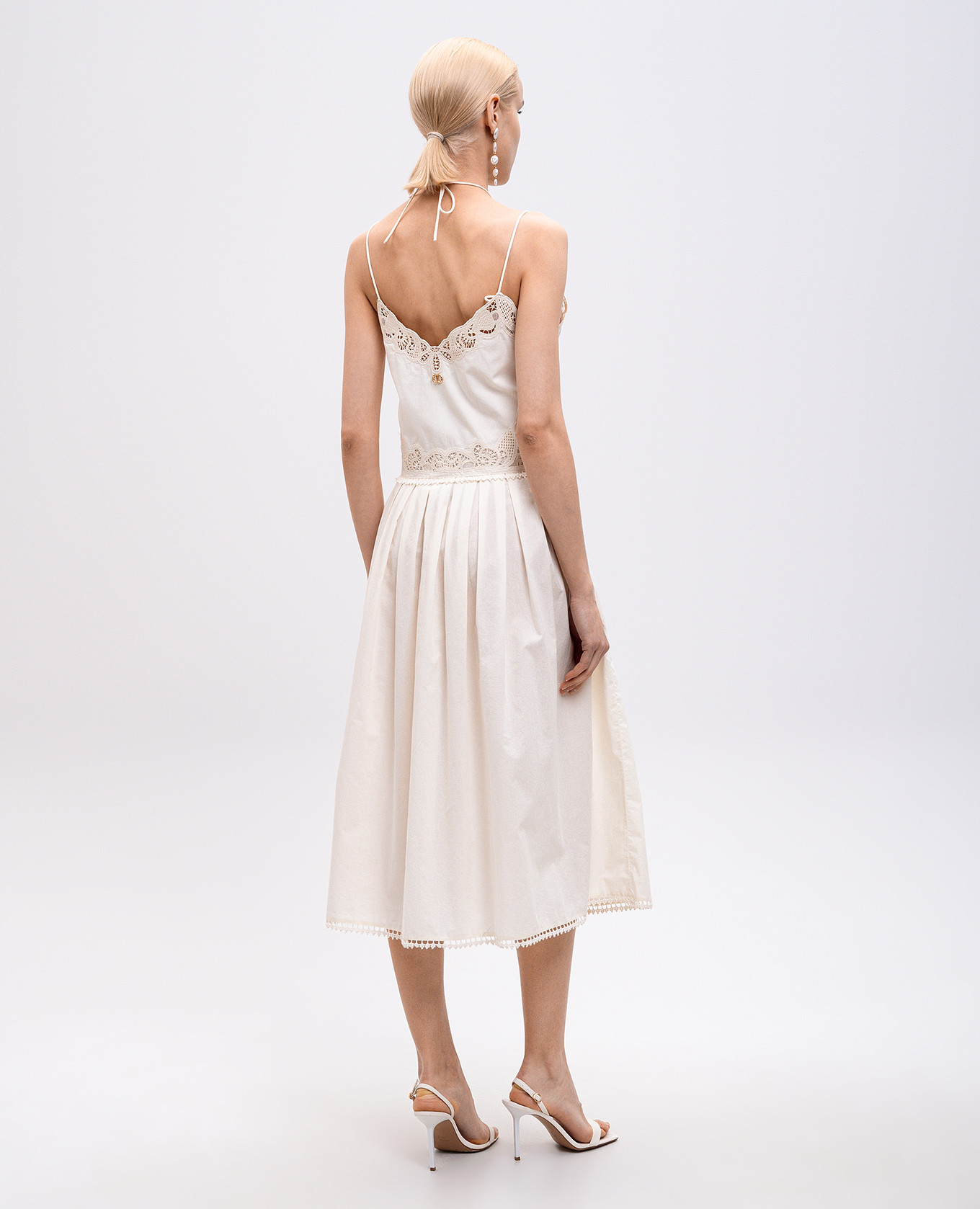 Beige dress with lace Twinset 4