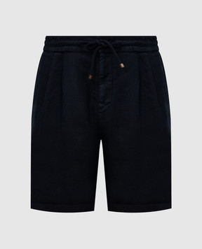Brunello Cucinelli Blue linen shorts M243DU0020