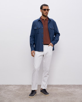 Canali Blue wool and linen shirt AE0257131016
