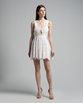 Charo Ruiz White mini dress with broderie embroidery 244615