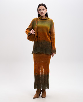 Dondup Green maxi skirt with alpaca wool G577M00939D002