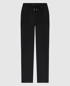 Dolce&Gabbana Black sweatpants made of wool, silk and cashmere GXU16ZJFMCZ