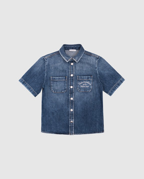 Dolce&Gabbana Children's blue denim shirt with logo L44S32LDC94812+
