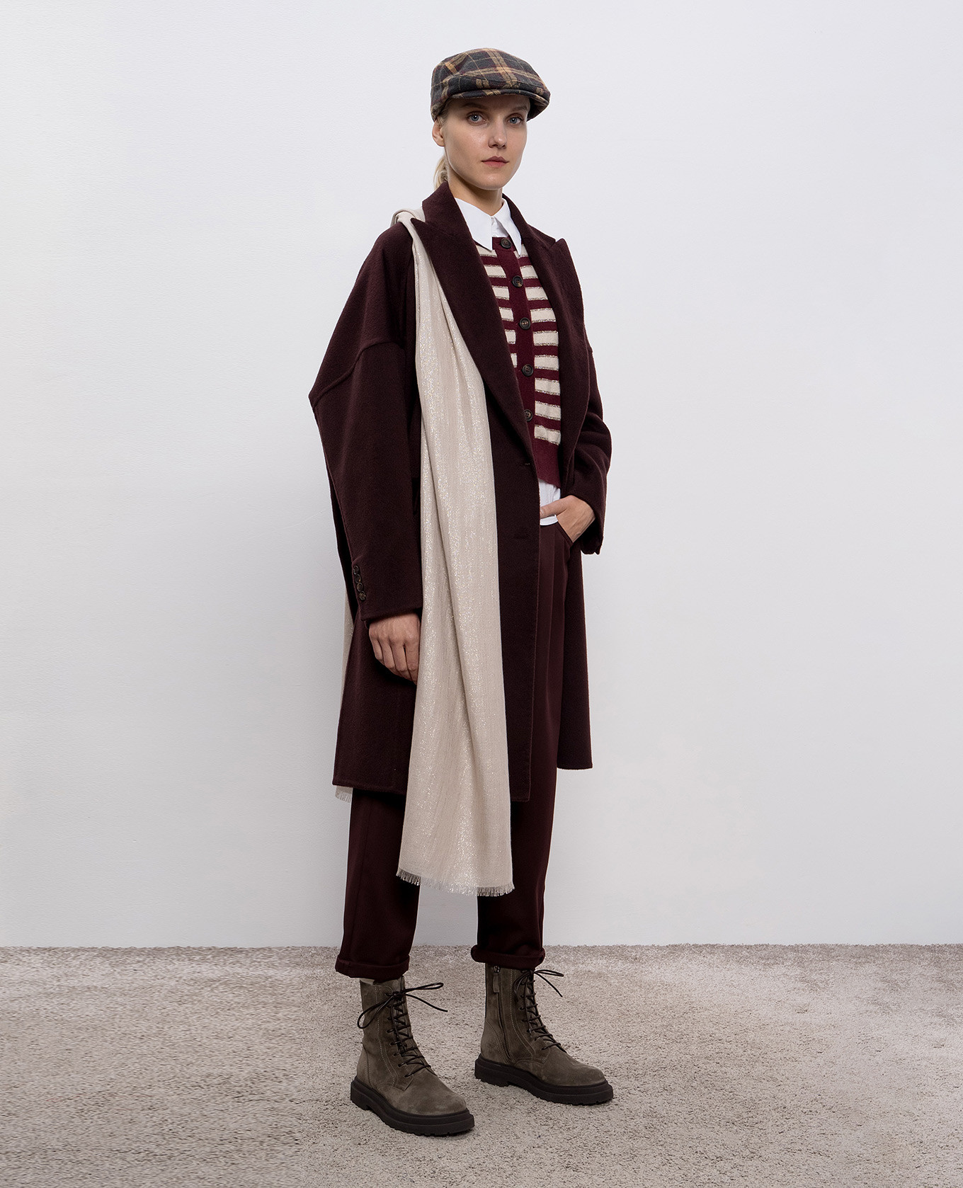 Beige cashmere and silk stole Brunello Cucinelli 2