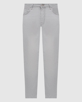 Stefano Ricci Grey jeans with logo patch MST51B3110T01299