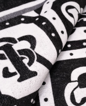 Stefano Ricci Black terry towel with monogram logo print YTELM03SPSR03