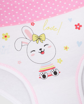 RiminiVeste Jadea children's white panties with a bunny print and the inscription girl love 495
