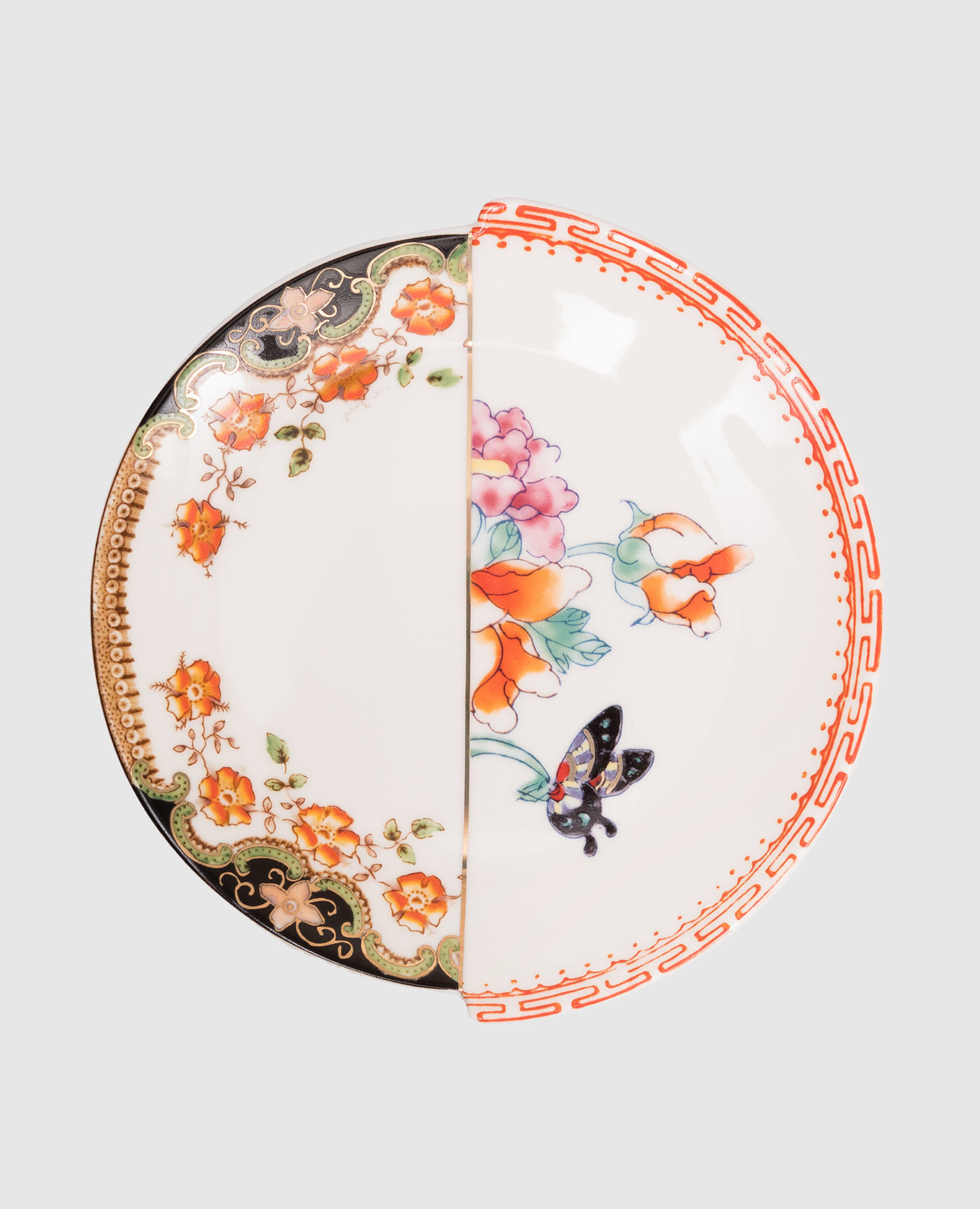 White porcelain saucer Zemrude with print SELETTI