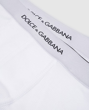 Dolce&Gabbana Set of white ribbed boxer briefs with logo M9D87JONN96
