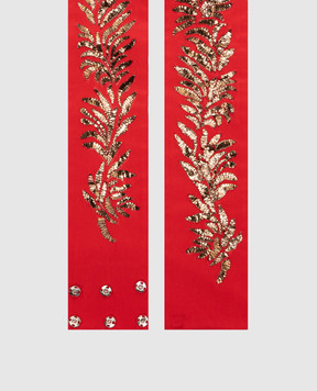 Vionnet Red silk belt with appliqué ACVAE13007T1003