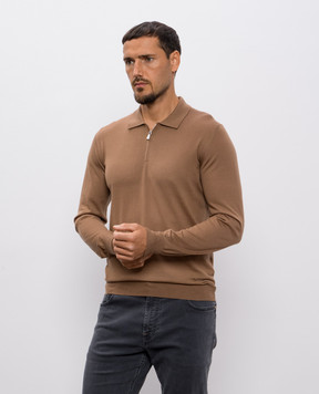 Enrico Mandelli Brown wool polo shirt 2K046A5646