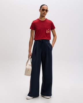 Max Mara Red NUNZIO T-shirt with monogram logo NUNZIO