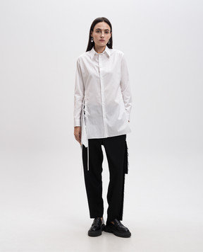 Y`S Yamamoto White blouse with asymmetry YOB13001