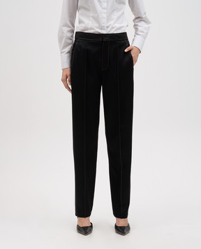 Brunello Cucinelli Black pants with contrasting stitching MPH38P8641