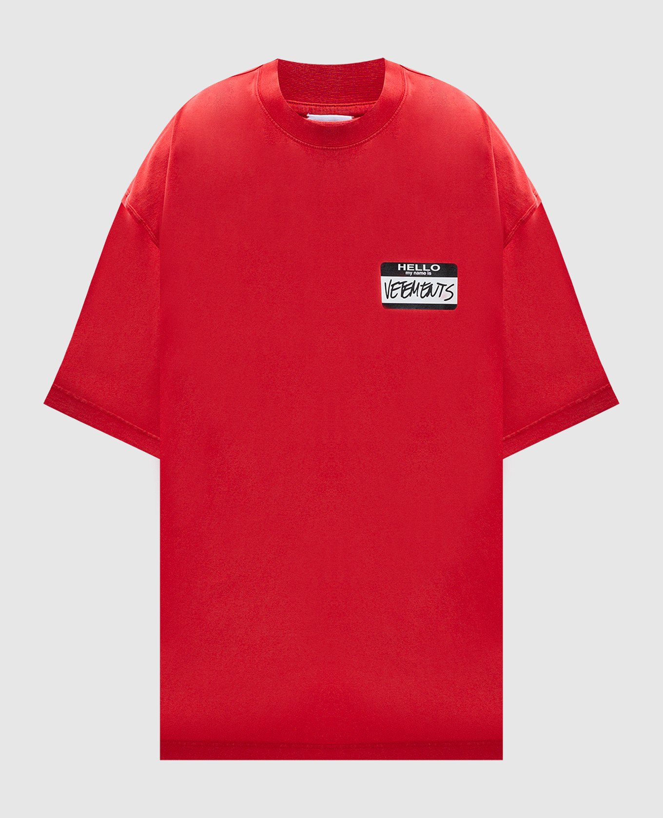 Red t-shirt with logo vetements