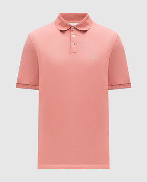 Brunello Cucinelli Pink polo shirt with logo print ME8548788