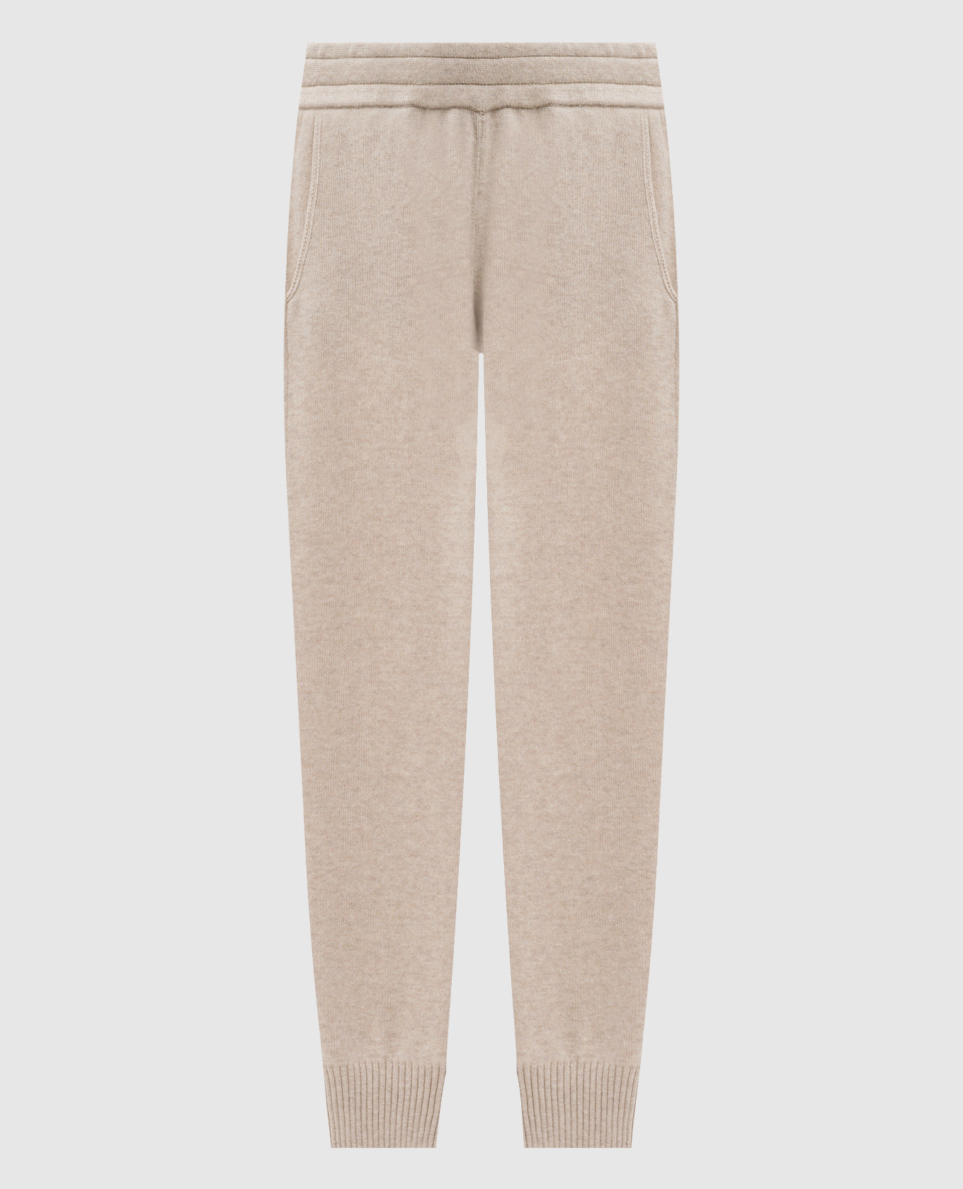

Beige joggers made of wool, cashmere and silk Brunello Cucinelli, Бежевый