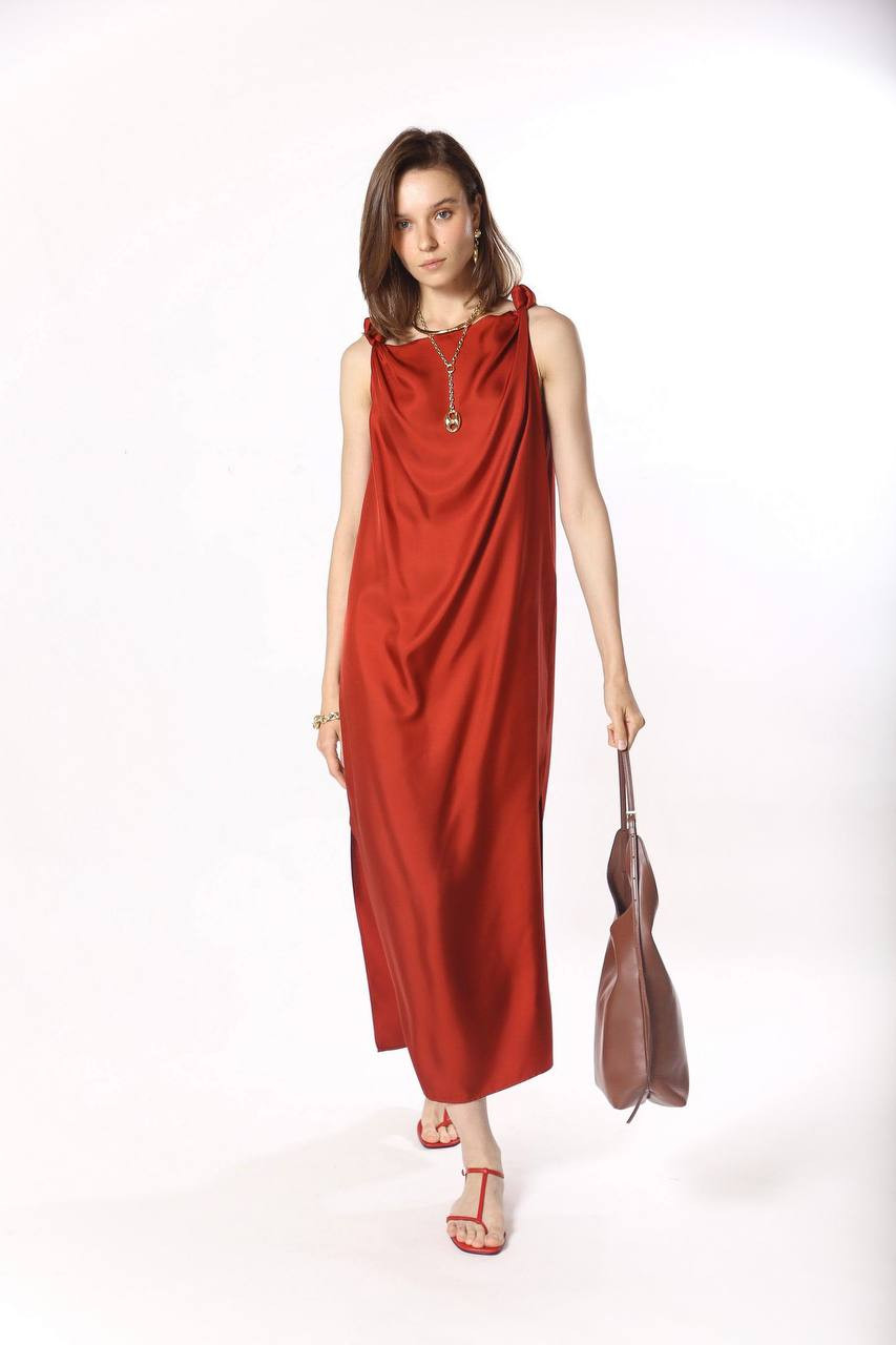 

Burgundy silk dress MOUN Lou Lou Studio