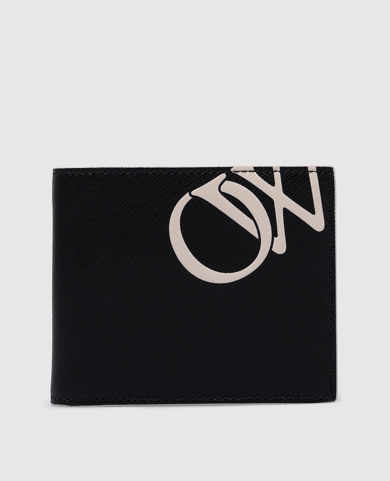 

Black leather purse with contrasting logo print Off-White