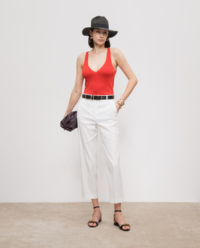 JOSEPH Red ribbed top JF008286
