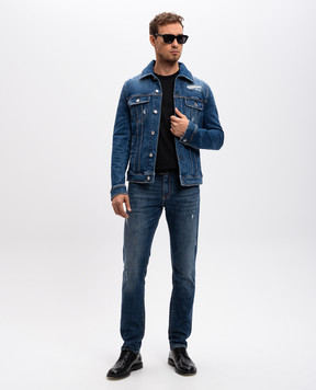 Dolce&Gabbana Blue denim jacket with slits G9VZ8DG8LN5