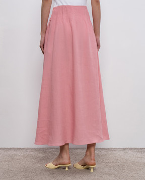 Gabriela Hearst Pink Penelope linen midi skirt 2253061LA003
