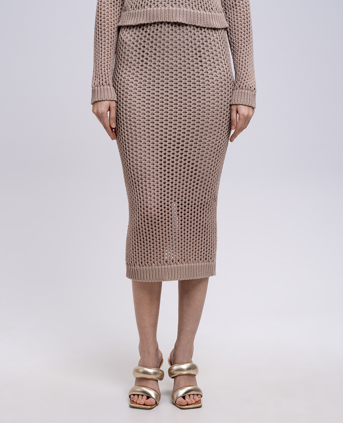 

Beige skirt with openwork pattern Peserico