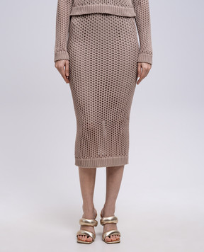Peserico Beige skirt with openwork pattern S85002F0309266
