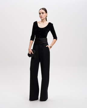 Balmain Black wool high-rise pants EF1PO161ME54