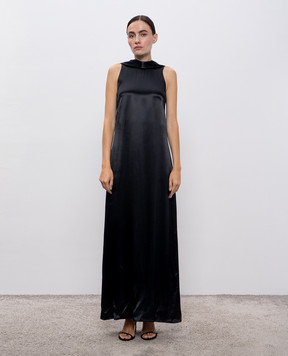 Peserico Black maxi dress with monil chain E0216901514