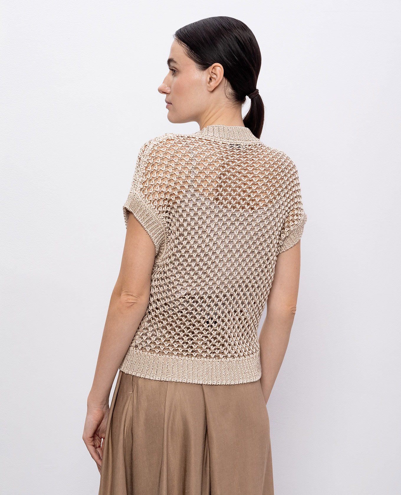 

Beige openwork vest Peserico