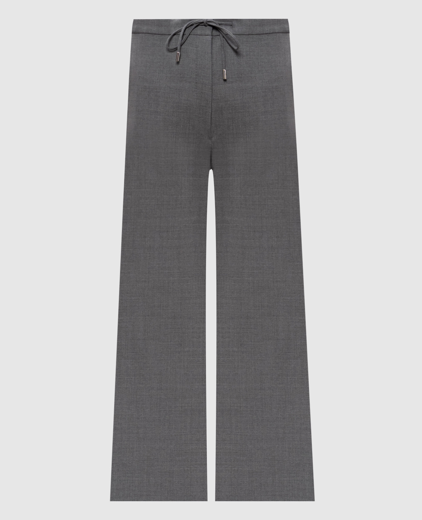 DENARO grey wool flared trousers