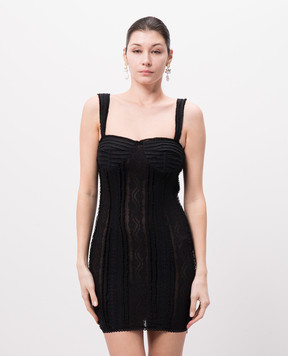 Charo Ruiz Black Selene mini dress with lace 255600