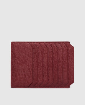 Santoni Burgundy leather cardholder with logo DFPPA2694FOHSIW