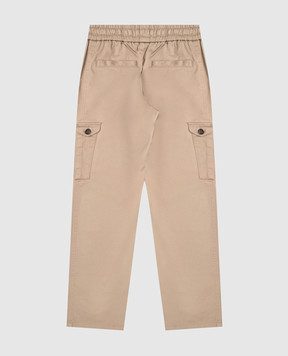 Dolce&Gabbana Children's beige cargo pants with monogram embroidery L44P97FUFL36