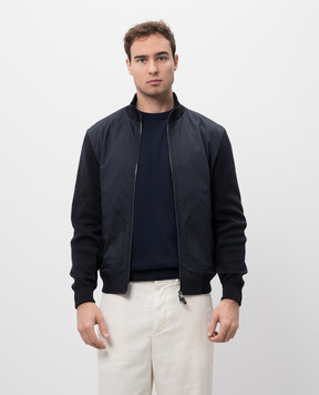 Canali Blue jacket with branded patch SG03220O40977