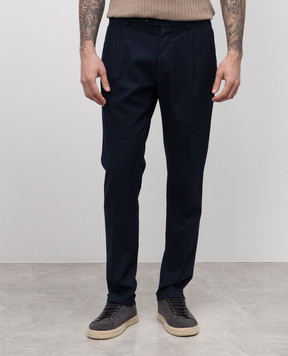 CAPOBIANCO Blue linen pants 18M817PI014856