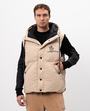 Moncler Grenoble Beige down vest with logo J20971A00008595M6