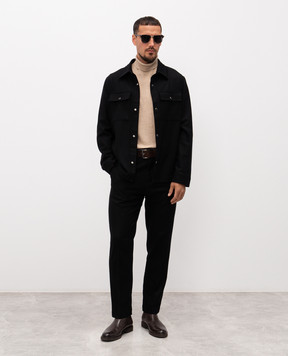 Cashmere&Whiskey Black wool and cashmere shirt 07687R0497
