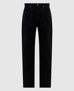 Valentino Black jeans with leather logo patch 5B0DD18T8YN