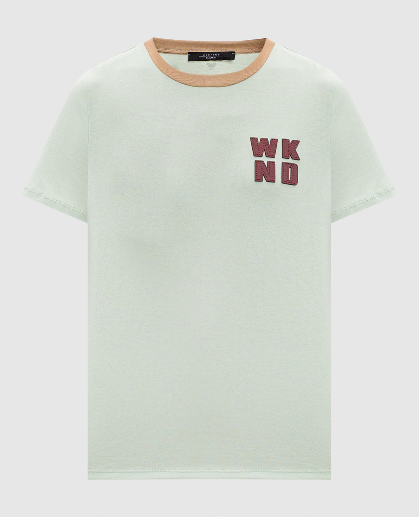 Green VELLO T-shirt with textured logo applique Max Mara Weekend