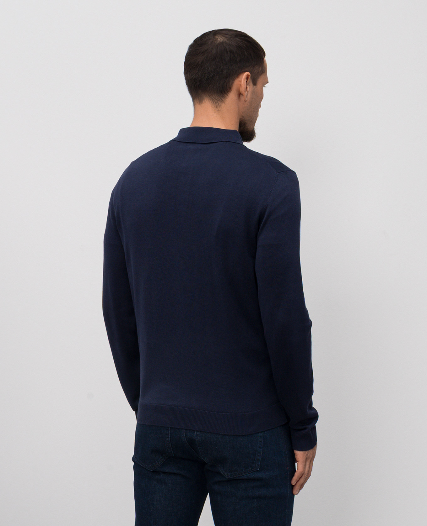 Blue silk polo shirt ISAIA 4