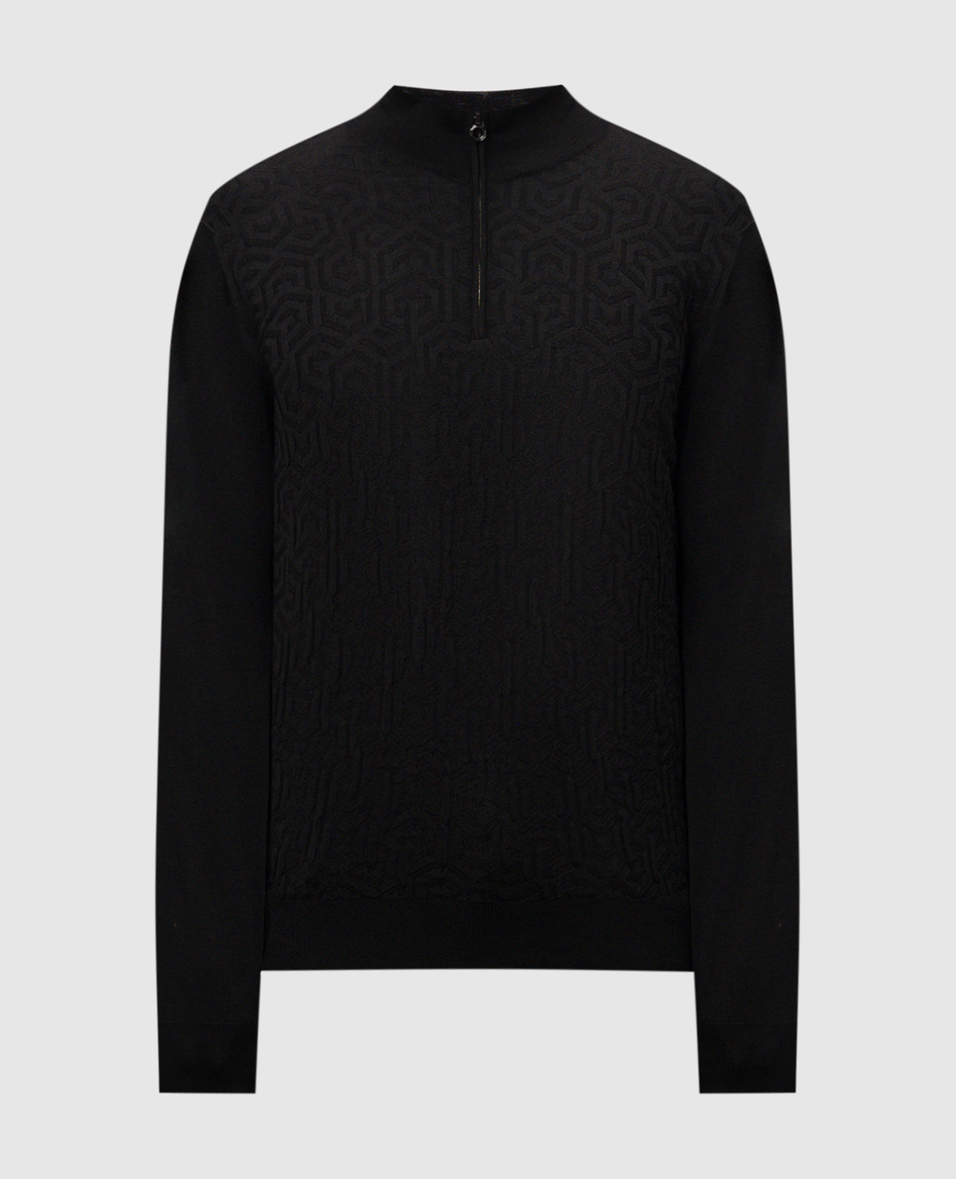 

Black wool, silk and cashmere jumper with a woven pattern Stefano Ricci