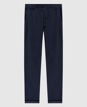 Officina 36 Blue pants with logo patch 0292408504