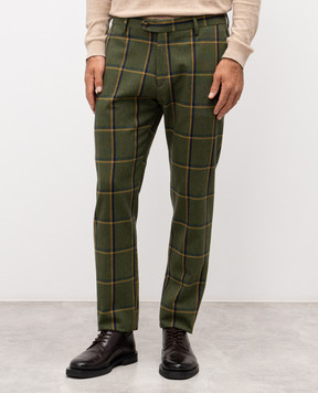 Exibit Green checked wool pants PAD23588
