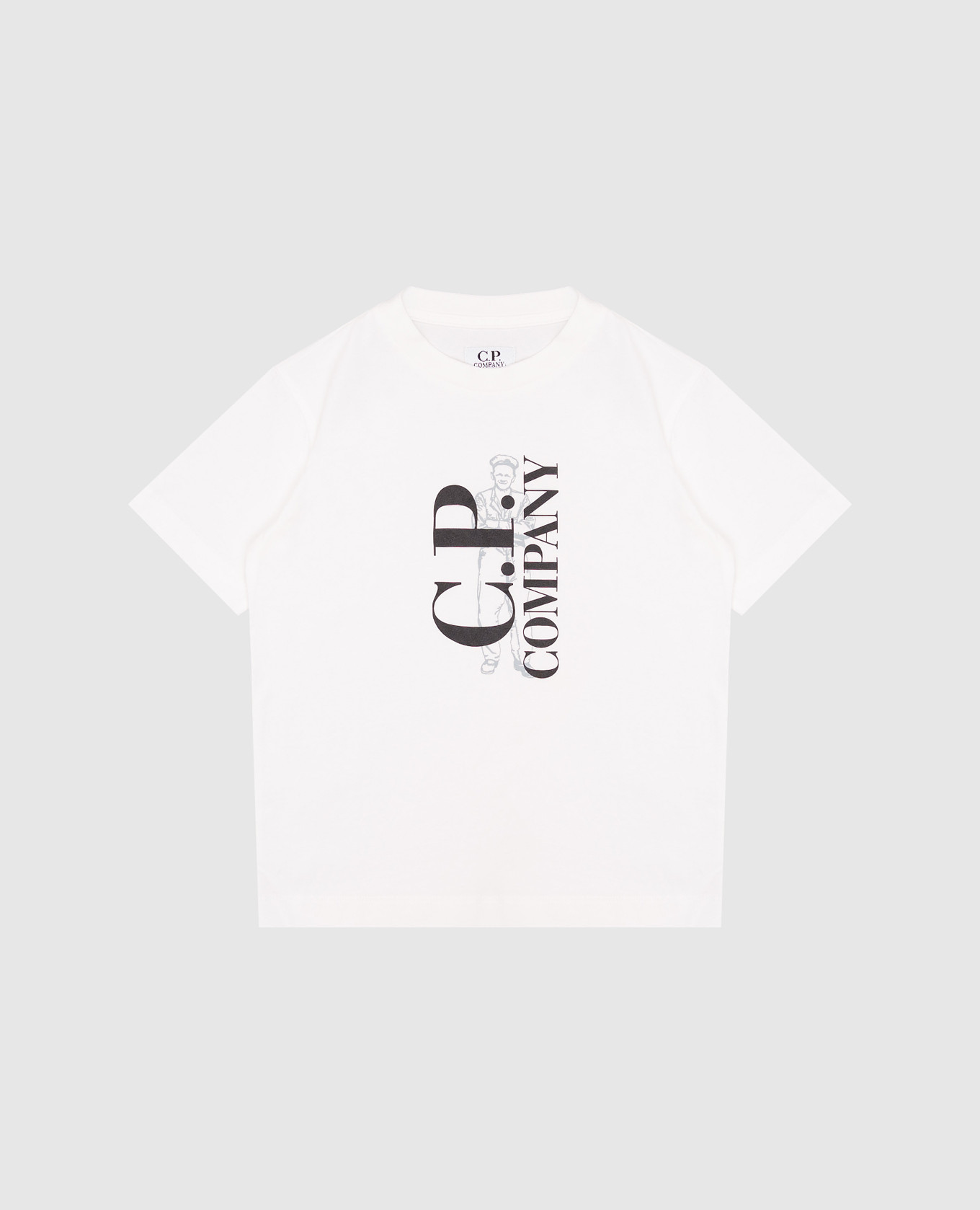 

Children's white T-shirt with logo print C.P. Company