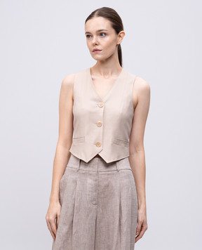 Peserico Beige vest with wool E0360906461