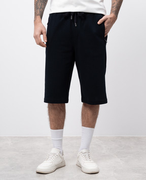 Dolce&Gabbana Blue shorts with metallic logo GVB7HTG7F2G