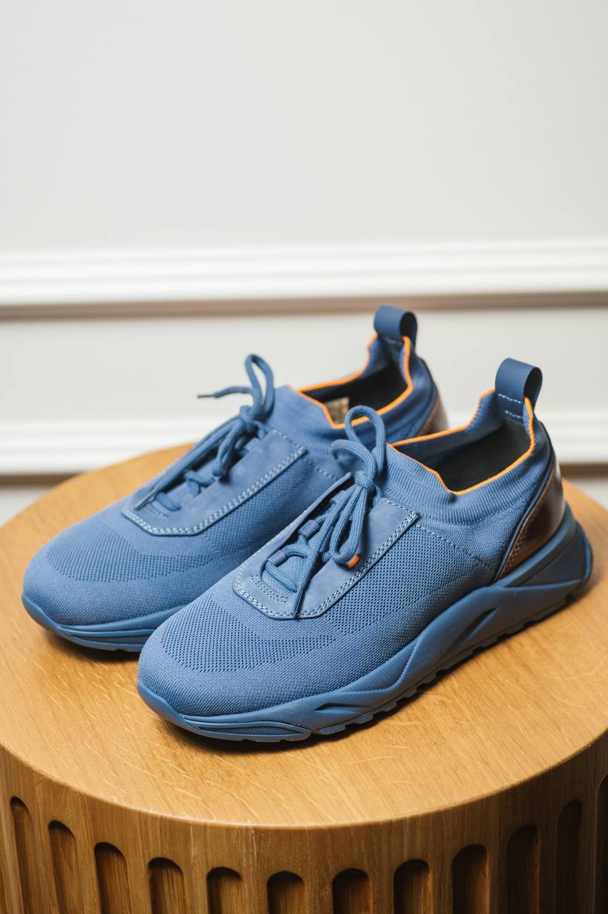 

Flin blue sneakers with logo Santoni, Light blue